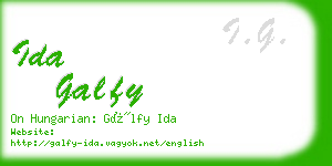 ida galfy business card
